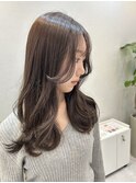 レイヤーカットとラベンダーブラウンカラー ○