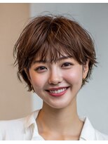 ルシードスタイル アウラ 松戸市五香(LUCIDO STYLE Aura)&nbsp;ナチュラルブラウンハッシュボブ・白髪染め大人ショート/松戸/柏