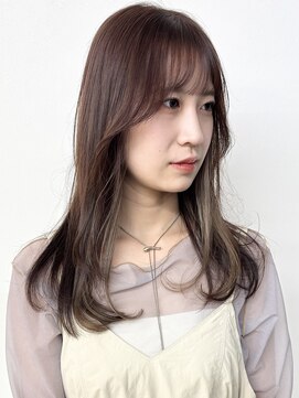 モリオフロムロンドン 松戸店(Morio from London) 【モリオ松戸　石山】インナーカラーミルクティーベージュ前髪有