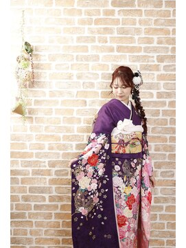 クリーム(Cream) 成人前撮り撮影・竹コース　編みおろしヘア