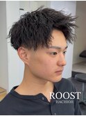MEN'SHAIR/ツイストパーマ/アップバング/眉毛/八王子