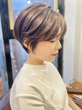 ヌード(NUDE) NUDE30代40代ラベンダー大人ショートボブ 前髪なしショートボブ