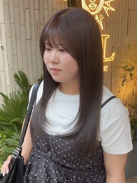 ヘアプレイスソル (HAIR PLACE SoL) 透明感ブラウン/ナチュラルストレート/顔まわりカット