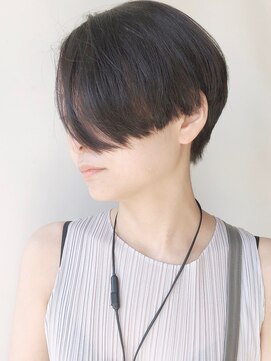 モリオフロムロンドン 原宿本店(morio from London) 【モリオ原宿】黒髪ハンサムショート前髪なしセンターパート