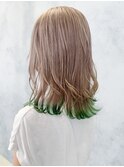裾カラーグリーン_ショコラベージュボブルフ_ba351402