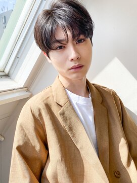 ソア 渋谷(soar) 小顔韓国ヘア/センターパート/メンズパーマ/黒髪/ツーブロック