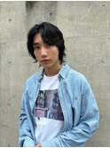 ◎メンズボブウルフメンズミディアムメンズロングワックスなし