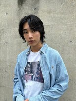 ◎メンズボブウルフメンズミディアムメンズロングワックスなし