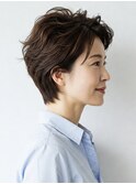 40代/50代/60代ひし形小顔ショートボブ絶壁解消白髪ぼかし△54