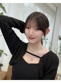 小顔似合わせ韓国風顔周り流し前髪10代20代30代