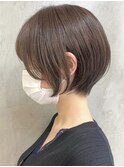 横浜白髪染めハンサムショートヘーゼルブラウンココアブラウン