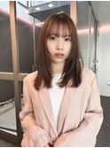 小顔黒髪オリーブグレーココアベージュボブ髪質改善ブリーチ新宿