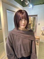 ハル ヘアスタジオ(haRu hair studio)&nbsp;艶ボルドーピンクブラウン×ボブレイヤー◎