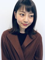 ヘアーメイク アールエム(hair make R M) ぱっつん前髪の外ハネワンカールスタイル