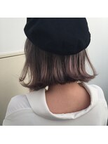 トルネード(TORNADO)&nbsp;外国人風ミニボブ ハイライト 暗髪グレージュ　白髪ぼかし