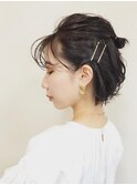 黒髪ショートボブアレンジ