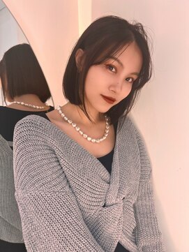 ノク(nok) 2wayバング_カーキグレージュフェザーバングマッシュショート