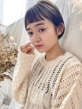 ディッセンバー 神宮前(December) 小顔マッシュショートグレージュカラー暗髪20代渋谷原宿神宮前