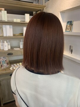 オロ(ORO) シアーオレンジ×伸ばしかけボブ