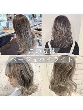 アース 東戸塚店(HAIR & MAKE EARTH) 20代30代大人可愛いハイライト艶感グレージュ大人ボブレイヤー