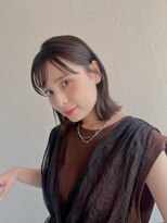 ムク 甲府(muku.)&nbsp;ミディアムヘア/斜めバング/グレージュカラー/甲府駅