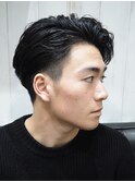 ワイルドアップバングガイルヘア/メンズ黒髪ショート/理容室