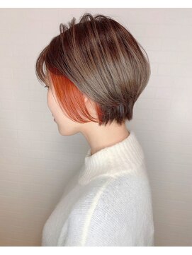 リティアンドビューティースタジオモッズシブヤ(LITTY&beauty studio M.O.D shibuya) #オレンジブラウン#インナーカラー#ピンクオレンジ#暖色系カラー