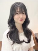 ★小顔前髪レイヤーカットナチュラル透明感ベージュ