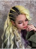サイドコーンロウストレート4本/ハイトーン/デザインカラー