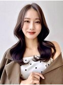 韓国ロングレイヤー顔まわりカットショコラブラウンKA-49