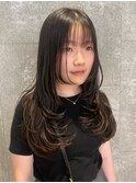 姫カットレイヤーロングミディアムハッシュカット20代30代#9