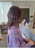 アッシュブラウン×ミディアム美髪