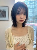 ミニウルフレイヤーボブ髪質改善グレージュオリーブベージュ小顔