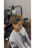 ブリーチ針金パーマテーパーフェード