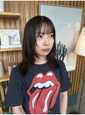ハッシュカット×柔らかブラウン