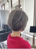 白髪ぼかし脱白髪染め似合わせショートボブ40代50代60代♪