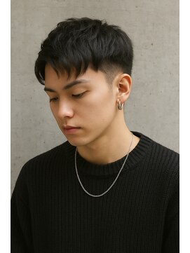 20代、30にオススメツーブロック×短めコンマバング