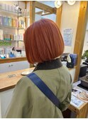 大人ボブオレンジカラー