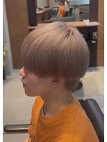 アトラクト バイ ラック 津田沼(Attract by LUCK) ラウンドマッシュ/ミルクティーベージュ/メンズパーマ/ブリーチ