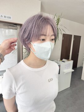 エルエスヘアー(LS HAIR) 【片山陽基】似合わせショートとブリーチペールシルバー