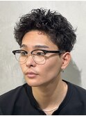 渋谷ルーズパーマメンズカットツイストパーマスパイキーショート