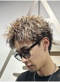 メンズ短髪パーマ/ツイストパーマ/ソフトツイスト/アップバング