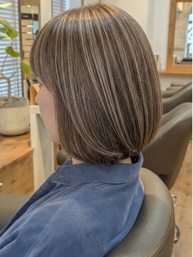 ヘアスタジオルース(HAIR STUDIO LUZ) 【艶エアボブ】40代50代60代の大人ボブ/白髪ぼかしハイライト