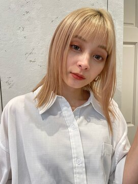 ロンドプランタン 恵比寿(Lond Printemps) ＊石垣　ミディアム/ブリーチあり/ミルクティーベージュ