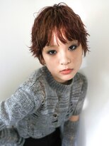 テトヘアー(teto hair)&nbsp;レッドピンクコーラル　ショートパーマ