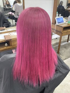 アジールヘア 北千住駅西口店(agir hair) ビビットライトピンクカラー カラートリートメント 北千住