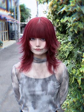 キイ 原宿 表参道(K.e.y) レッドカラー/シャギーウルフ／シャギーカット／シャギーヘア