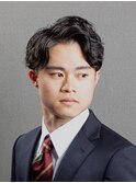 ビジネスツーブロック マッシュショート 束感ナチュラルパーマ