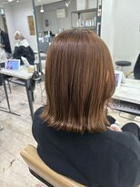 アジールヘア 所沢プロペ通り店(agir hair)&nbsp;ミルクティーベージュケアブリーチワンレンボブ小顔レイヤー所沢