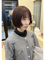 スニュウ(snuw)&nbsp;【snuw_ayano】ワインレッド/ボブ/フェイスレイヤー